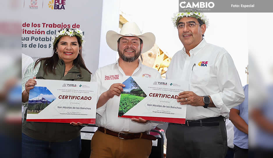 Desde San Nicolás de los Ranchos, Sergio Salomón ratifica respaldo a los 217 alcaldes de Puebla
