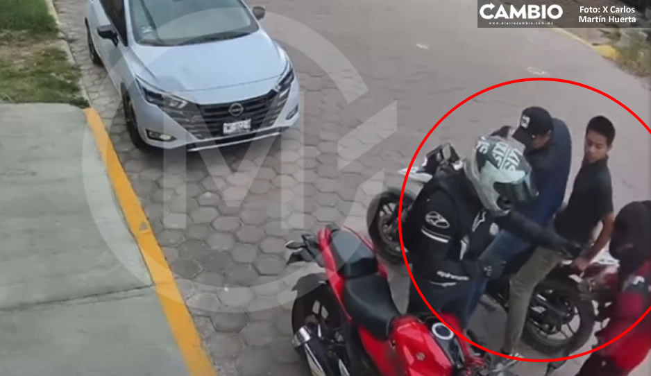 VIDEO: A punta de pistola, motoladrones atracan a biker en San Aparicio