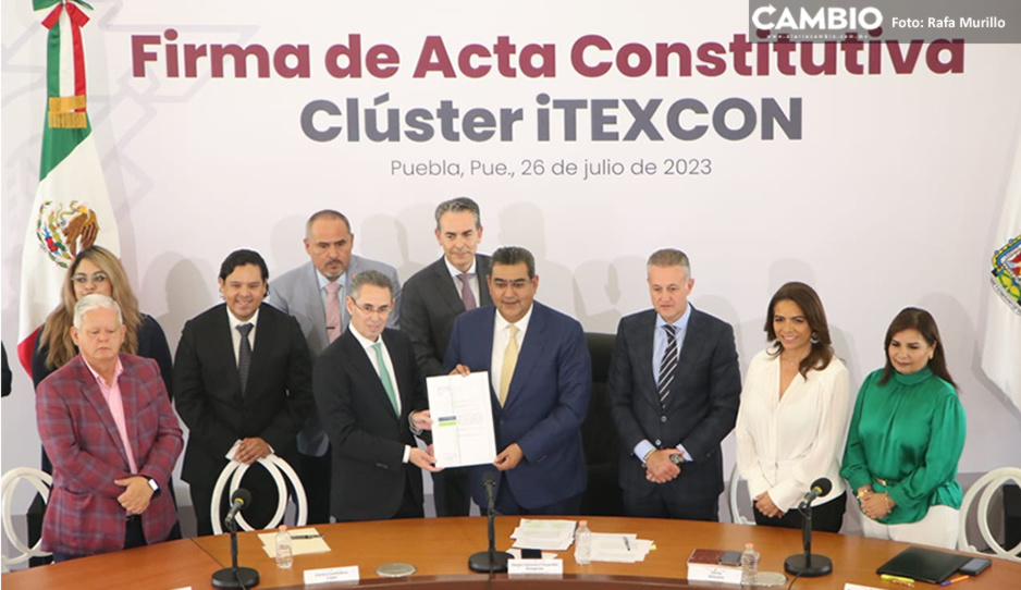 Sergio Salomón firma acta a constitutiva para el Clúster iTEXCON (VIDEO)