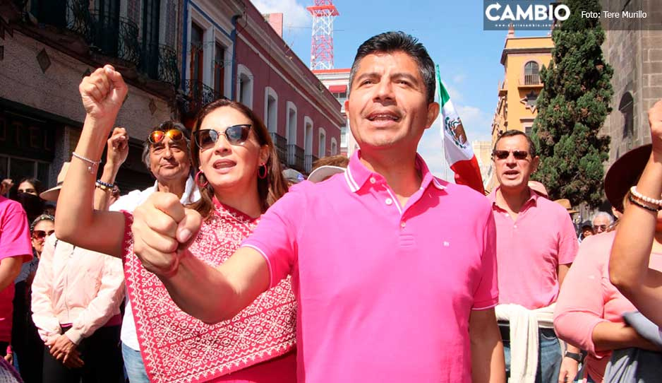 Líderes del PRIANRD acuden a la Marcha por la Democracia en Puebla capital (VIDEO)