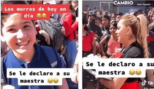 ¡Soldado caído! Alumno de secundaria se le declara a su maestra y lo rechaza (VIDEO)