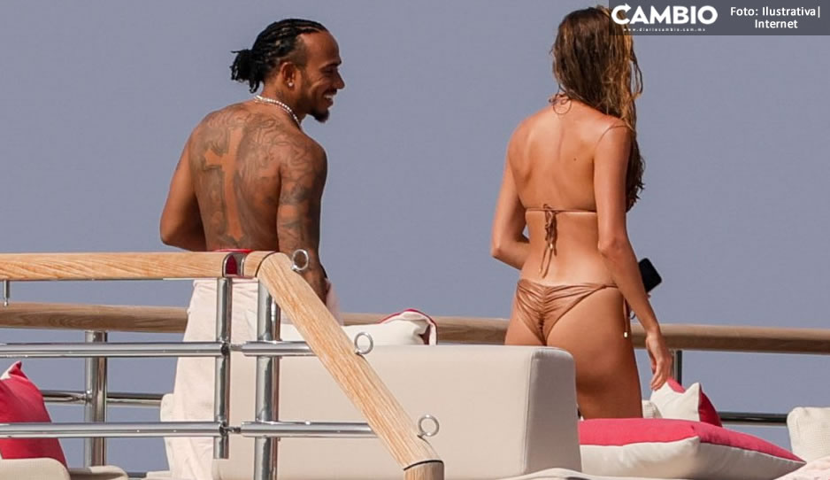 ¿Y Shakira? Captan a Lewis Hamilton paseando en yate con Eiza González