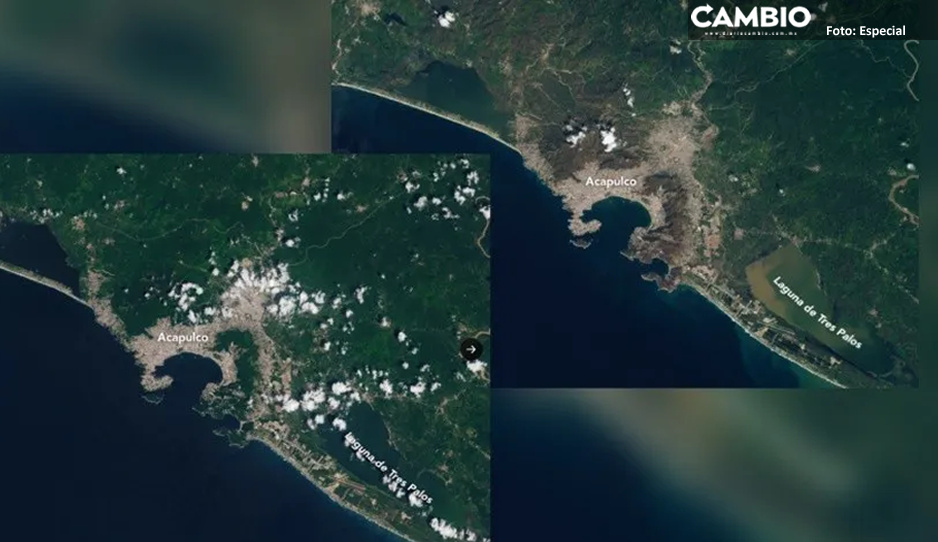 NASA muestra imágenes de Acapulco antes y después de Otis (VIDEO)