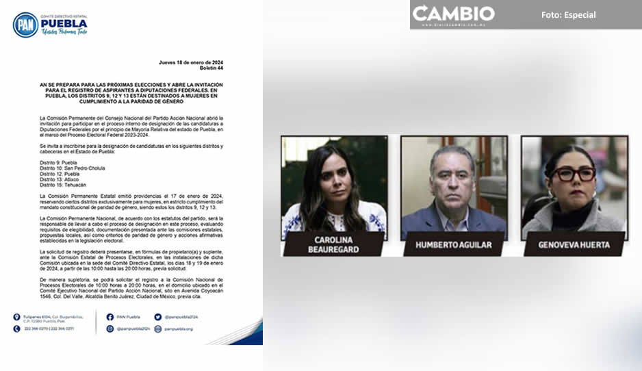 Abre PAN registro para diputaciones federales en Puebla