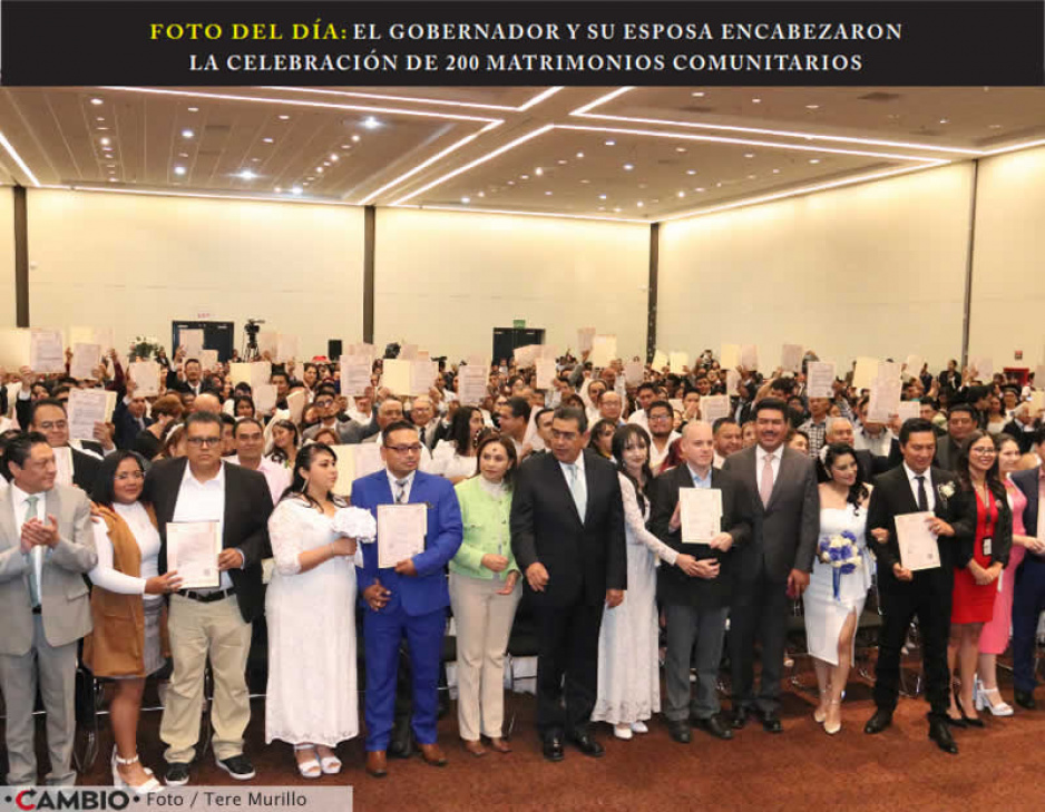 FOTO DEL DÍA: EL GOBERNADOR Y SU ESPOSA ENCABEZARON LA CELEBRACIÓN DE 200 MATRIMONIOS COMUNITARIOS