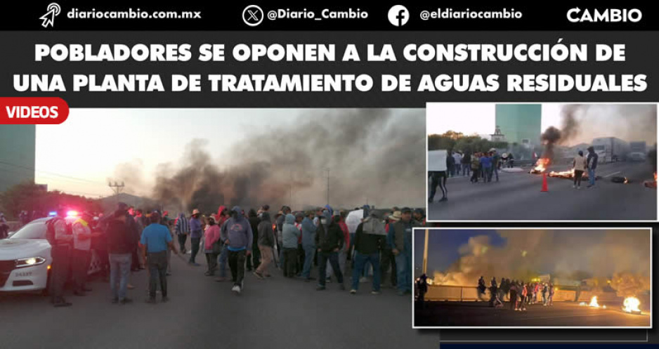 Manifestantes de una comunidad de Huejotzingo generan  enfrentamientos, detenidos y bloqueos en la México-Puebla