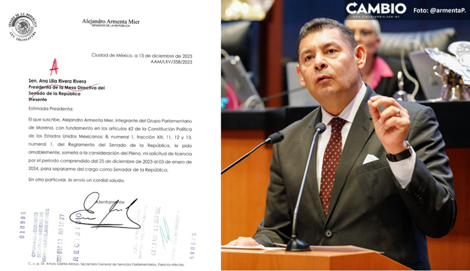 Armenta solicita licencia como senador para precampaña de Morena