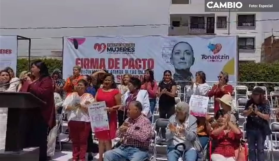 Fracaso total; ´Firma de Pacto en favor de Sheinbaum´ no junta ni 500 mujeres en San Pedro Cholula (VIDEO)