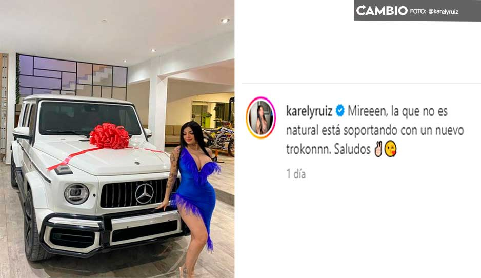 ¡Y la queso! Karely Ruiz estrena nuevo camionetón y le deja recado a sus &quot;haters&quot;