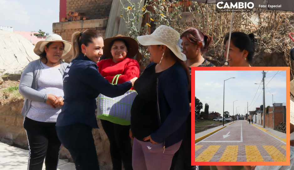 Paola Angon inaugura calle Tercera de Allende, en beneficio de vecinos de Tepontla