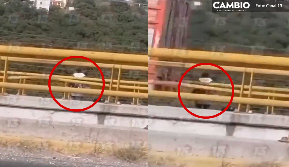 VIDEO: Así intentó joven saltar del puente del Periférico Ecológico