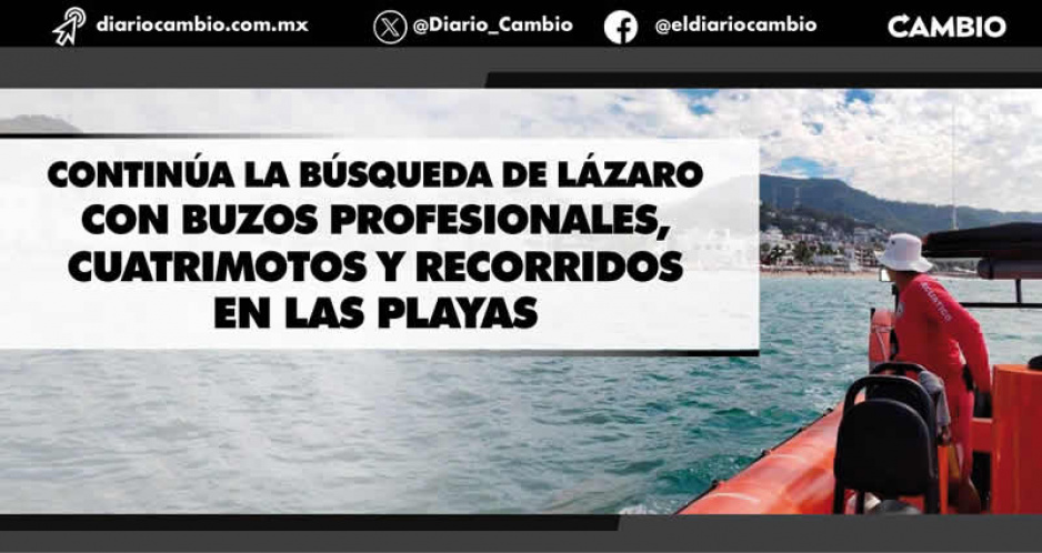 Marina y PC buscan al poblano que desapareció en el mar de Puerto Vallarta