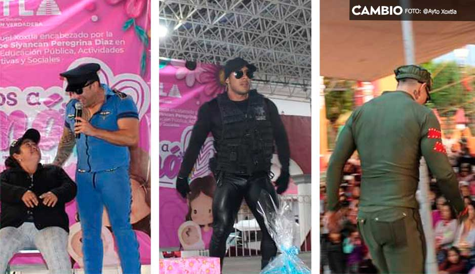 ¡Fuera ropa! Llevan strippers a celebrar el Día de las Madres en San Miguel Xoxtla