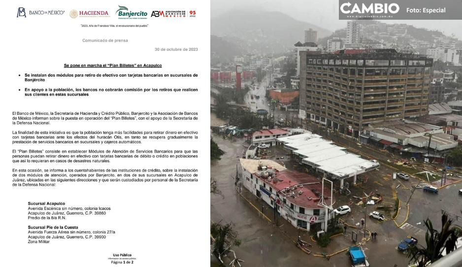 Conoce Banjercito: Plan Billetes para los damnificados de Acapulco