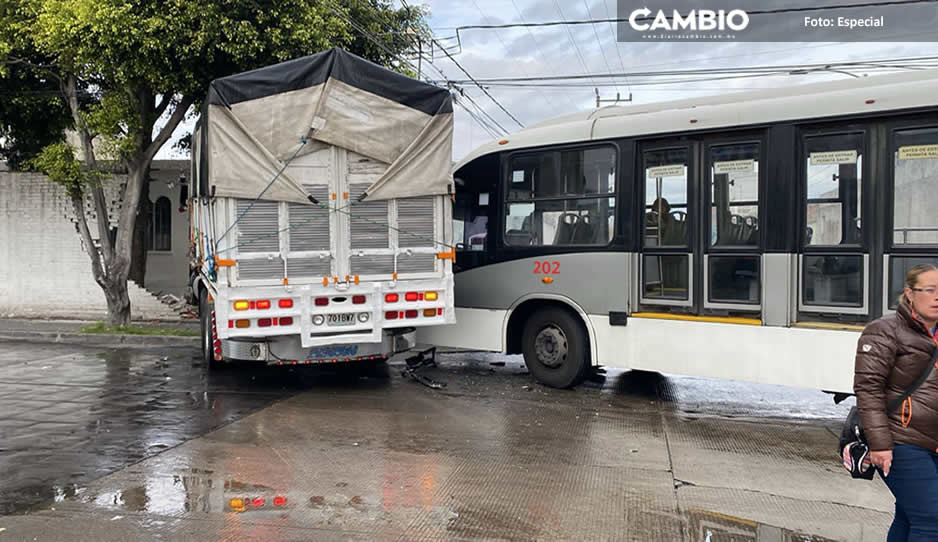 ¡Otra de cafres! RUTA choca vs camioneta en la 11 Norte