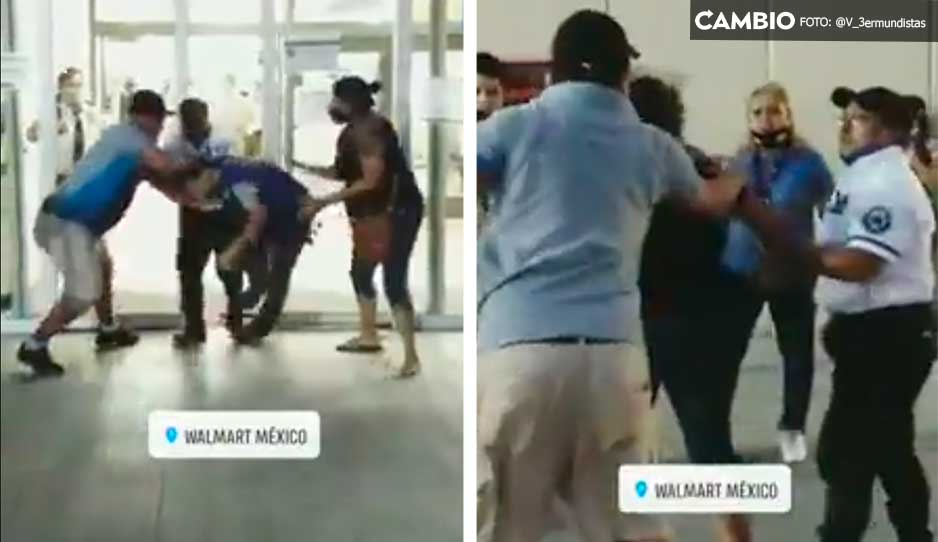 VIDEO: Pareja de farderos golpea a empleados al intentar huir de Walmart