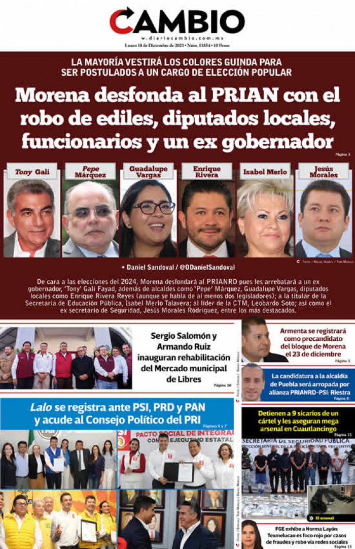 Morena desfonda al PRIAN con el robo de ediles, diputados locales, funcionarios y un ex gobernador