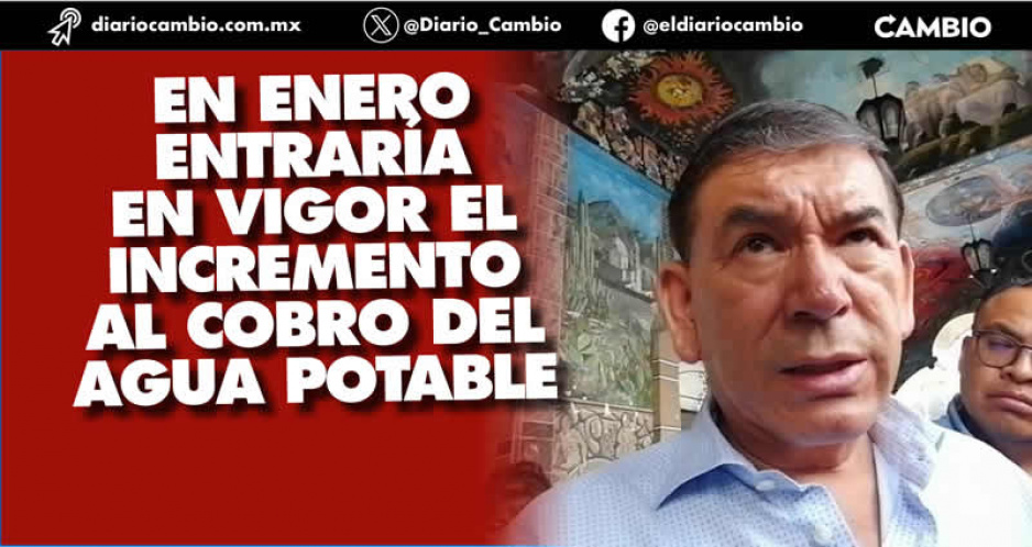 Pedro Tepole buscará subir 10% el cobro del agua en Tehuacán en 2024
