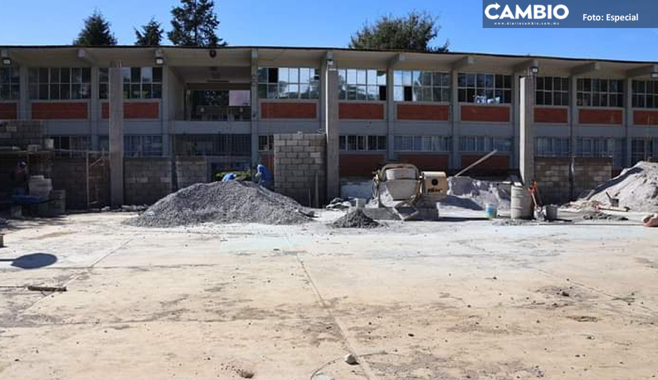 Avanzan obras del auditorio del Conalep plantel Teziutlán