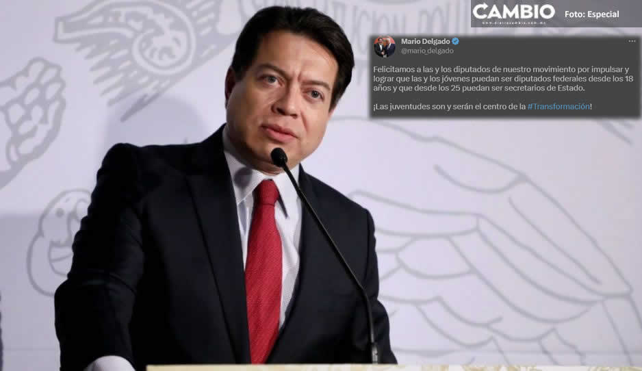 Mario Delgado felicita la bancada de Morena encabezada por Nacho Mier tras aprobar iniciativa que reduce edad para diputaciones