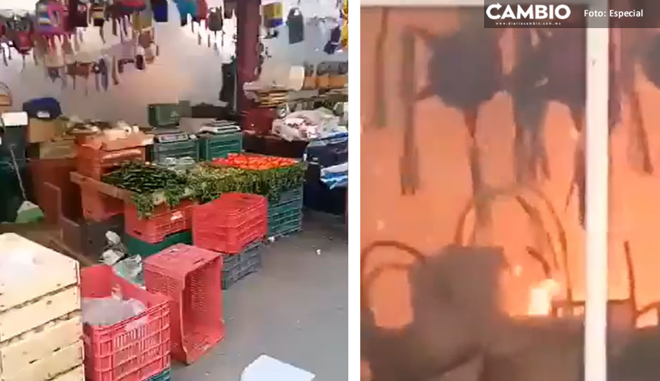 Captan en VIDEO momento exacto que explota puesto de pirotecnia en Tehuitzingo