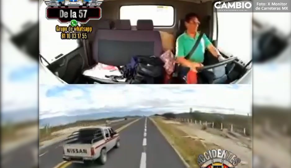 VIDEO: ¡Trailero valiente! Así chofer evita robo en carretera de Tehuacán