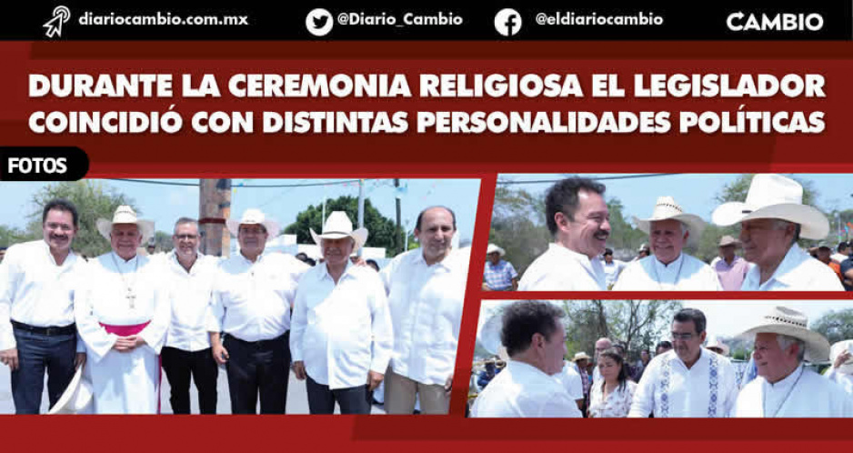 Asiste Nacho Mier a celebraci&oacute;n de la Santa Cruz en Teotlalco con el arzobispo de Puebla