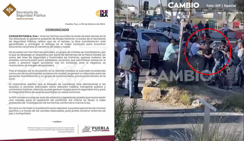 SSP investiga zafarrancho entre ciclistas y automovilistas en Vía Atlixcáyotl