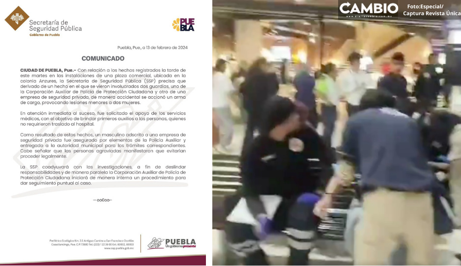 Dos mujeres con heridas menores por descarga de arma accidental en Plaza Dorada: SSP