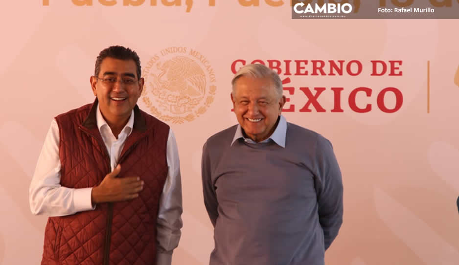 AMLO reconoce el trabajo de Sergio Salomón en Puebla: “Extraordinario gobernador” (VIDEO)