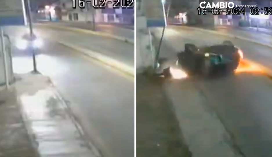 VIDEO: Conductor derriba poste de alumbrado público en Circuito Juan Pablo II