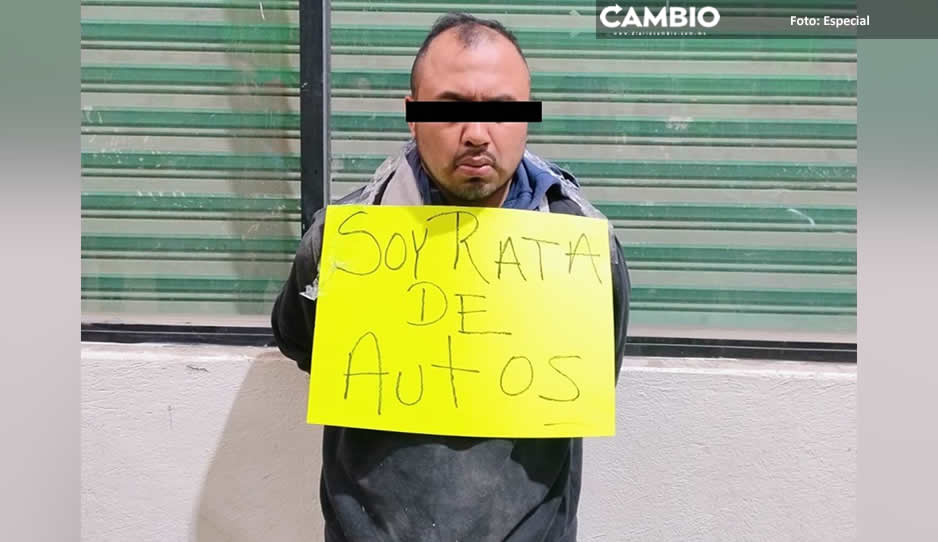 FOTO: ¡Soy ladrón de autos! así exhiben a ratero de la Central de Abasto