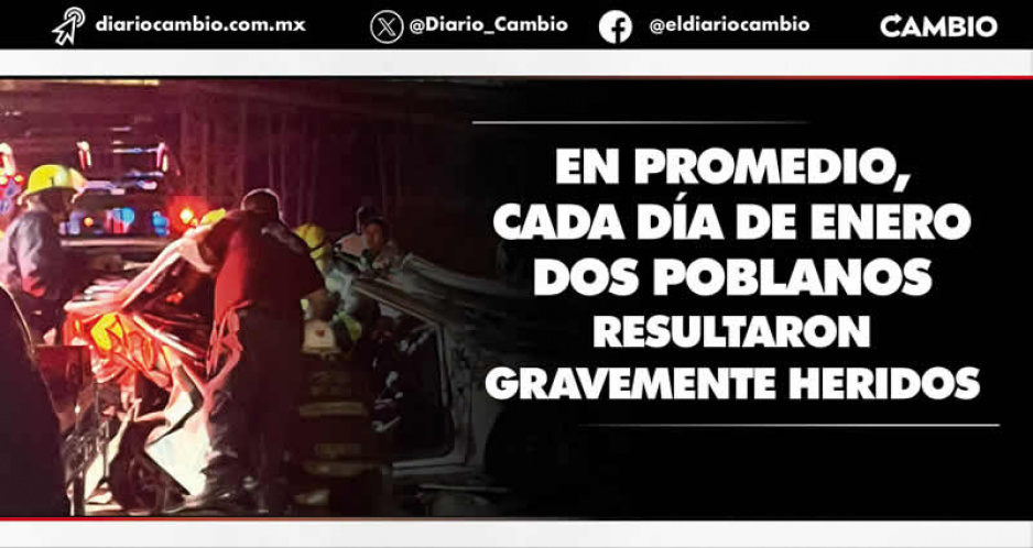 En enero 76 lesionados y 29 muertos por accidentes viales en todo Puebla