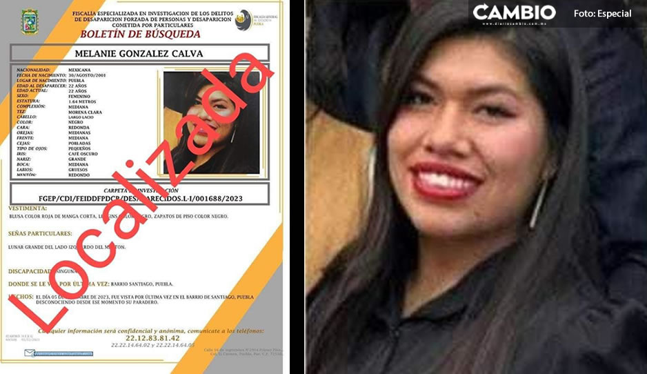 ¡Ya está con su familia! Localizan con vida a Melanie, alumna de Derecho de la BUAP
