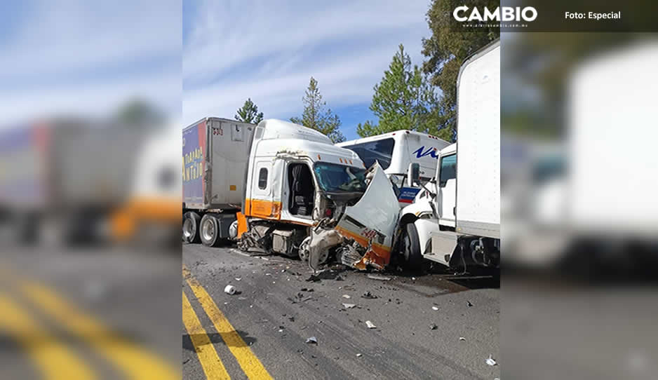 ¡Cuidado conductor! Cierran la Amozoc-Perote por fuerte carambola; hay lesionados