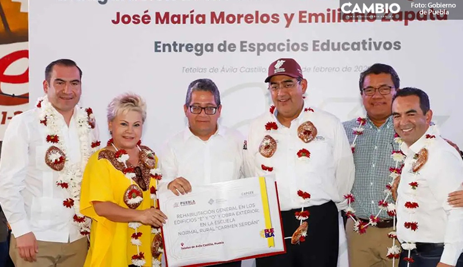 Sergio Salomón rehabilita Escuela Normal de Teteles con 6.2 millones de pesos (VIDEO)