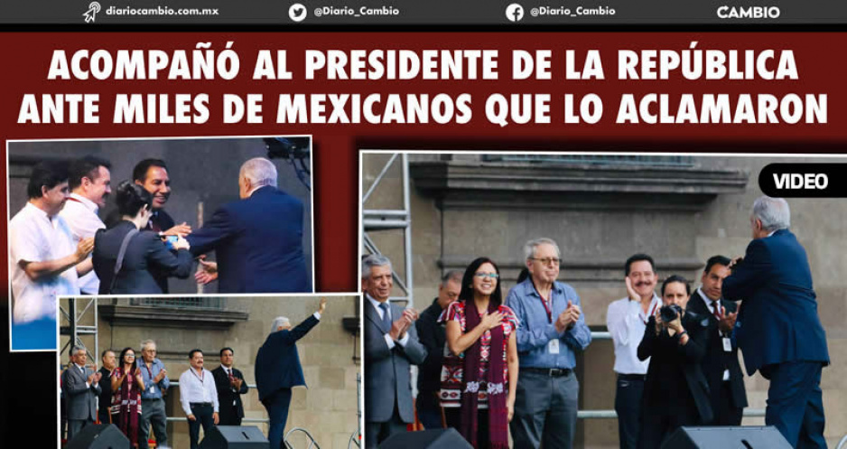Nacho Mier &uacute;nico poblano entre invitados de honor de AMLO en el 5to aniversario del triunfo de la 4T