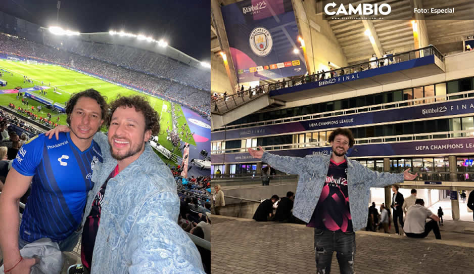 Luisito Comunica y su hermano presumen playera del Club Puebla en la final de la Champions