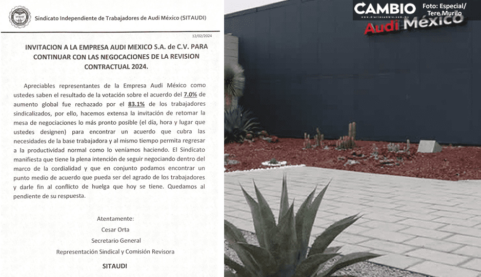 Sindicato llama a Audi a retomar negociaciones lo más pronto posible