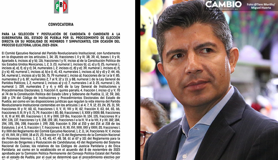 PRI lanza convocatoria para designar candidato a gobernador de Puebla
