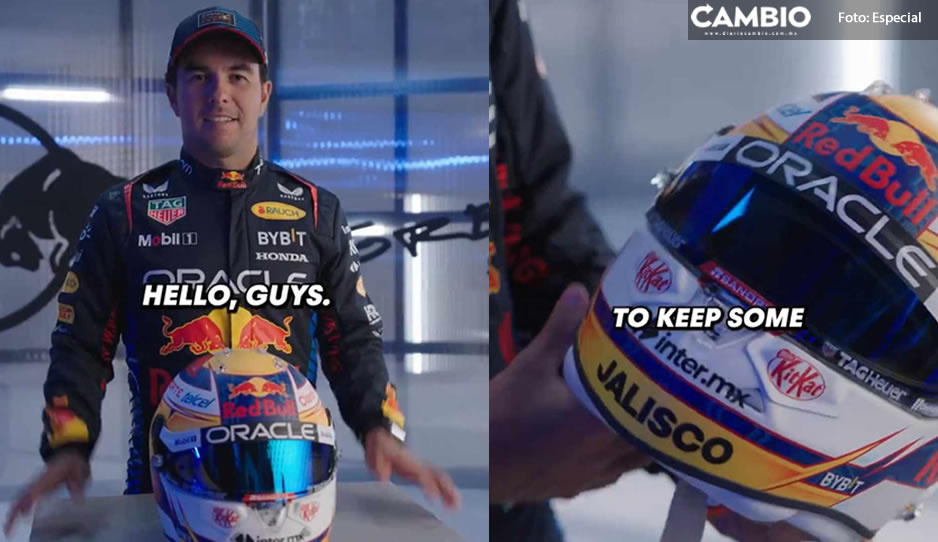 Checo Pérez presenta su nuevo casco que usará en la Fórmula 1 (VIDEO)
