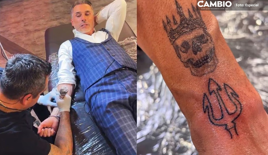 Poncho De Nigris y Sergio Mayer cumplieron su palabra; se tatuaron el símbolo del Team Infierno (VIDEO)