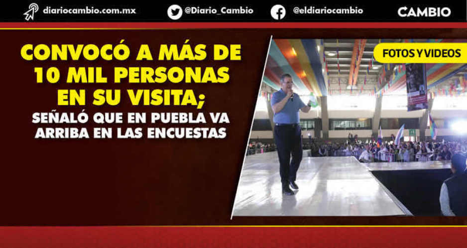 Marcelo Ebrard re&uacute;ne a miles de poblanos y afirma que encabeza preferencias en el estado