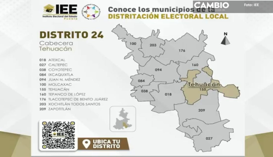 Así quedarán repartidos los distritos de Acatlán y Tehuacán para las elecciones de 2024