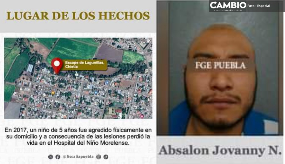 Fiscalía busca aumentar sentencia de Jovanny N. por asesinar a golpes a su hijito en Chietla