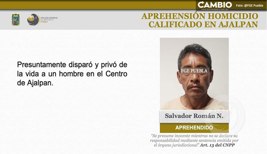 FGE confirma detención de &quot;El Chacal&quot;, asesino del director de Obras Públicas de Ajalpan