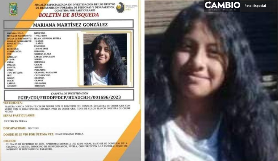 ¡Ayúdala a regresar! Mariana Martínez de 13 años se extravió en Huauchinango