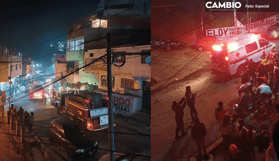 ¡Una más de pirotecnia! Vivienda se incendia y hombre termina intoxicado en Huauchinango