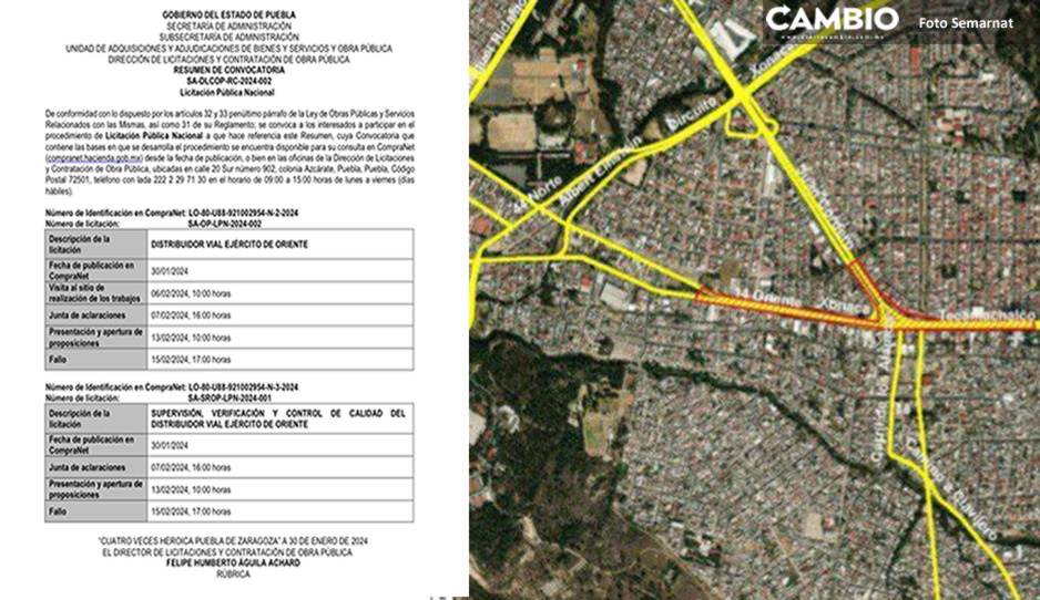Lanzan licitación para construcción del Distribuidor Vial de Amalucan