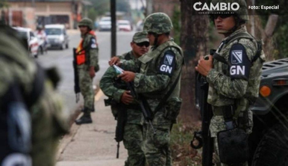 GN detiene a nueve con armas y chalecos tácticos en Texmelucan